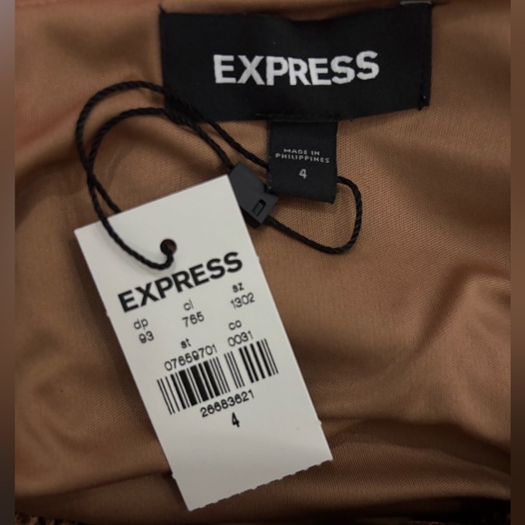 (NWT) Express Brown Snake Print Faux Leather Midi Skirt - Picture 2 of 4